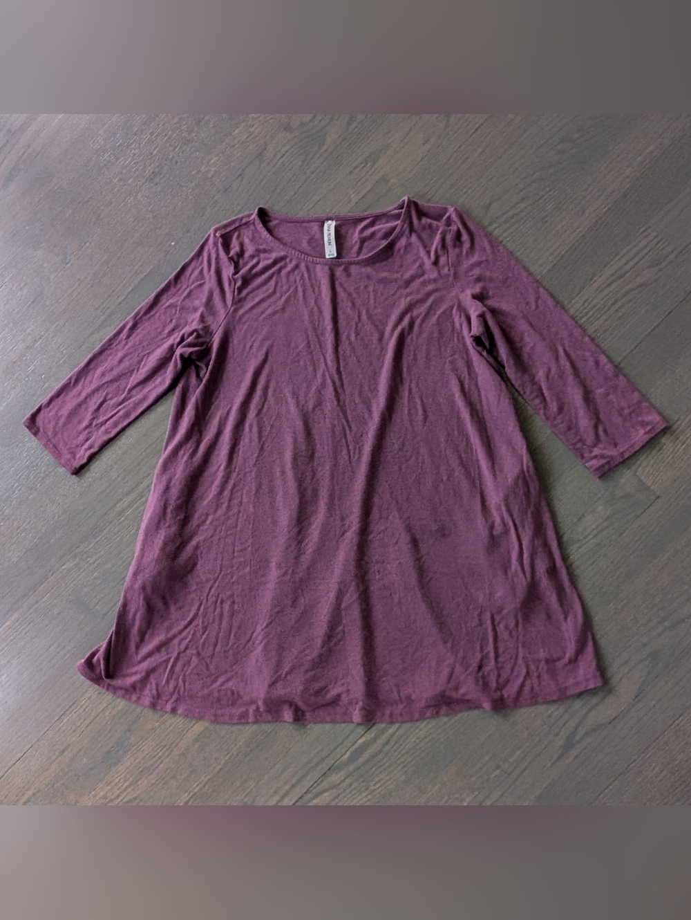 Zenana Premium Women's Long Sleeve Plum Tunic Top, Large
